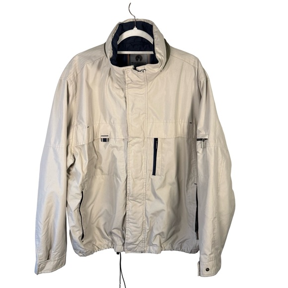 Weatherproof Men's Light Beige Gray Windbreaker Size L Outdoor Travel Hiking - Picture 1 of 16